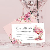 Roze Bloemenbloemblaadjes en Prosecco Date Night I Informatiekaartje