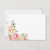 Roze Bloemenbloemblaadjes en Prosecco Vrijgezellen Bedankkaart (Achterkant)