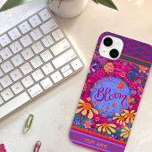 roze bloemenbloesemharten Inspirivity Name Case-Mate iPhone Case