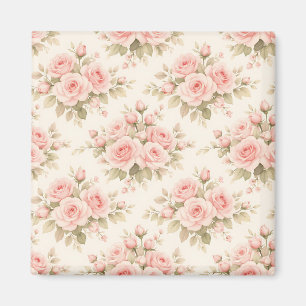 Roze Bloemenboeket met Blush Tint Magneet