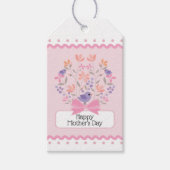 Roze bloemenboeket Moederdag Cadeaulabel (Voorkant)