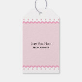 Roze bloemenboeket Moederdag Cadeaulabel (Achterkant)