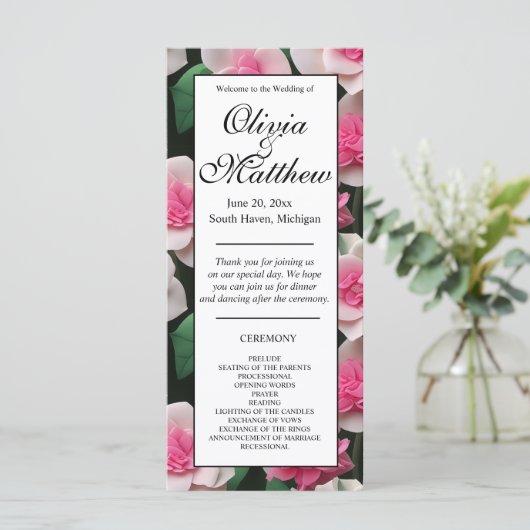  roze bloemenboho groen patroon (Staand voorkant)