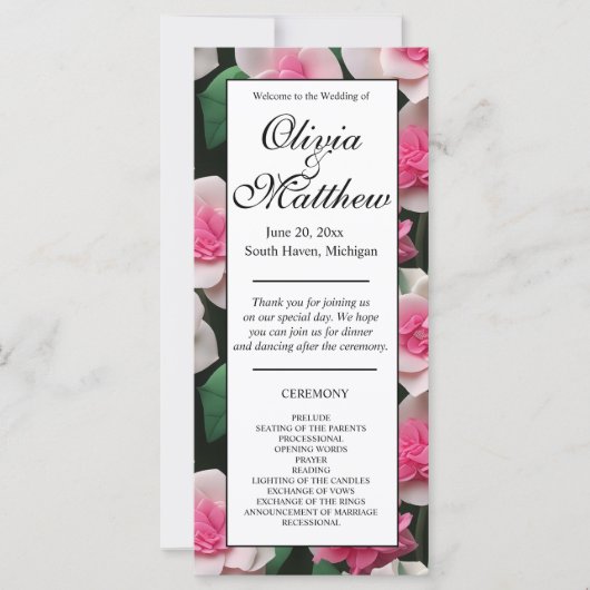 roze bloemenboho groen patroon (Voorkant)