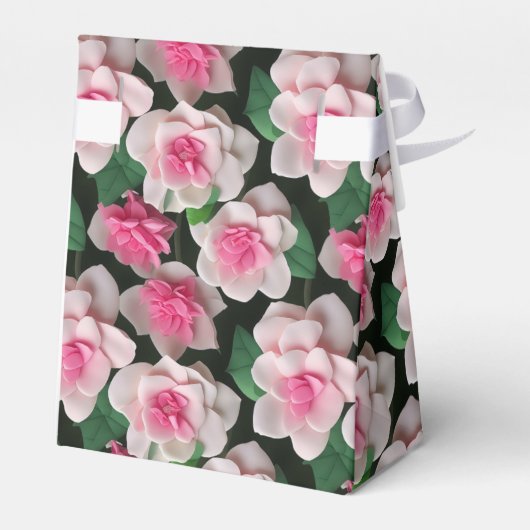  roze bloemenboho groen patroon bedankdoosjes (Achterkant)