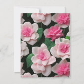  roze bloemenboho groen patroon bedankkaart (Achterkant)