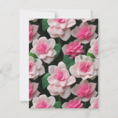  roze bloemenboho groen patroon bedankkaart (Achterkant)