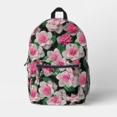  roze bloemenboho groen patroon bedrukte rugzak (Voorkant)