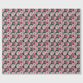  roze bloemenboho groen patroon cadeaupapier (Vlak)