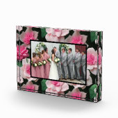  roze bloemenboho groen patroon fotoblokken (Rechts)