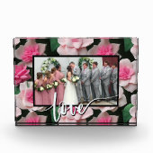  roze bloemenboho groen patroon fotoblokken (Voorkant)