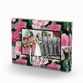  roze bloemenboho groen patroon fotoblokken (Rechts)