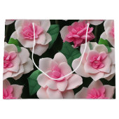  roze bloemenboho groen patroon groot cadeauzakje (Voorkant)