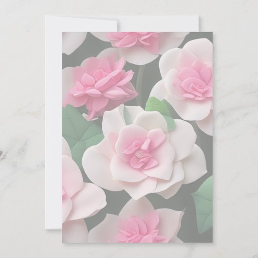 roze bloemenboho groen patroon kaart (Achterkant)