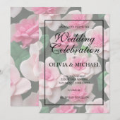 roze bloemenboho groen patroon kaart (Voorkant / Achterkant)