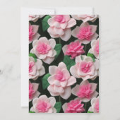 roze bloemenboho groen patroon kaart (Achterkant)