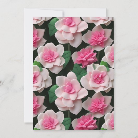  roze bloemenboho groen patroon kaart (Achterkant)