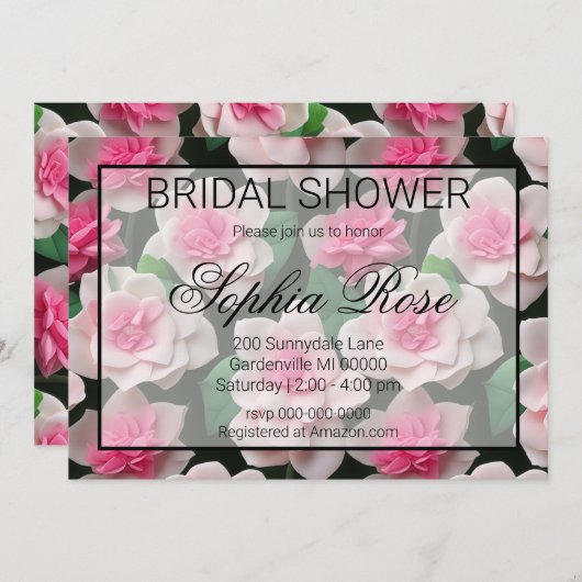  roze bloemenboho groen patroon kaart (Voorkant / Achterkant)