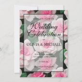  roze bloemenboho groen patroon kaart (Voorkant)