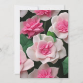 roze bloemenboho groen patroon kaart (Achterkant)