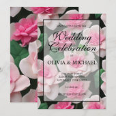 roze bloemenboho groen patroon kaart (Voorkant / Achterkant)