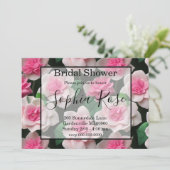 roze bloemenboho groen patroon kaart (Staand voorkant)