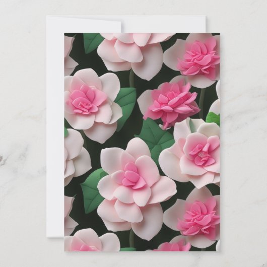  roze bloemenboho groen patroon kaart (Achterkant)