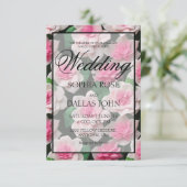  roze bloemenboho groen patroon kaart (Staand voorkant)