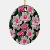  roze bloemenboho groen patroon keramisch ornament (Rechts)