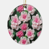  roze bloemenboho groen patroon keramisch ornament (Links)