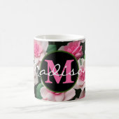  roze bloemenboho groen patroon koffiemok (Center)