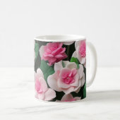  roze bloemenboho groen patroon koffiemok (Voorkant rechts)