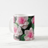  roze bloemenboho groen patroon koffiemok (Voorkant links)