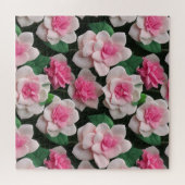  roze bloemenboho groen patroon legpuzzel (Horizontaal)