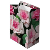  roze bloemenboho groen patroon medium cadeauzakje (Achterkant Gekanteld)