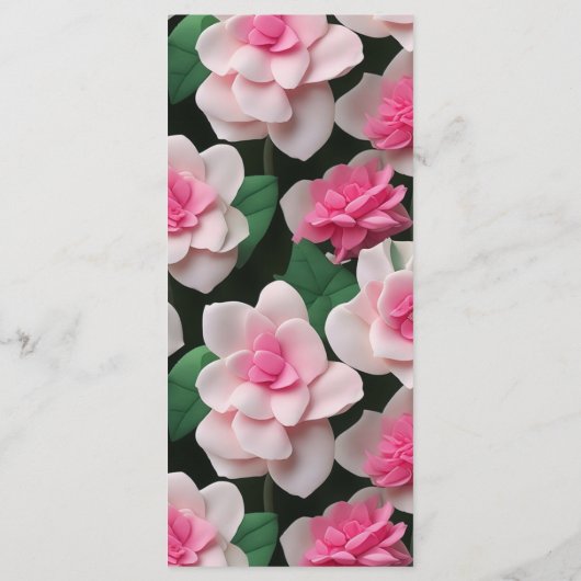  roze bloemenboho groen patroon menu (Achterkant)