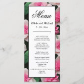 roze bloemenboho groen patroon menu (Voorkant)