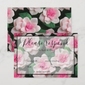 roze bloemenboho groen patroon RSVP kaartje (Voorkant / Achterkant)