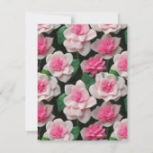 roze bloemenboho groen patroon save the date (Achterkant)