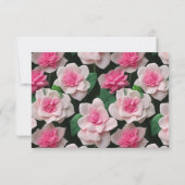 roze bloemenboho groen patroon save the date (Achterkant)