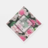  roze bloemenboho groen patroon servet (Hoek)