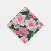  roze bloemenboho groen patroon servet (Hoek)