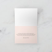 Roze bloemenboho pampas chique baby meisje douche bedankkaart (Binnen)