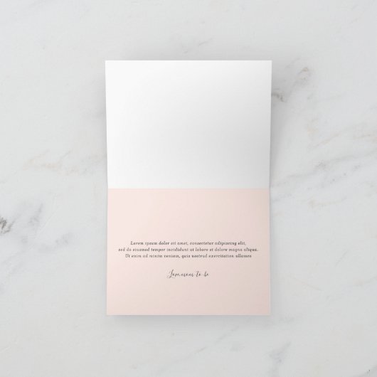 Roze bloemenboho pampas chique baby meisje douche bedankkaart (Binnen)