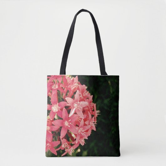 Roze bloemenbokeh tote bag (Voorkant)
