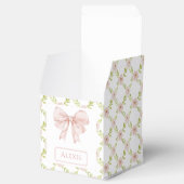 Roze bloemenboog lint baby meisje cadeau gunst doz bedankdoosjes (Geopend)