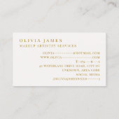 Roze Bloemenborstel Make-up Artiest Schoonheidssal Visitekaartje (Achterkant)