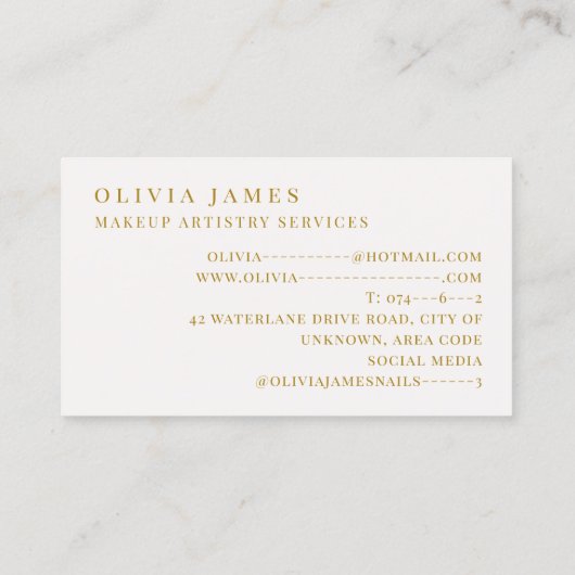 Roze Bloemenborstel Make-up Artiest Schoonheidssal Visitekaartje (Achterkant)