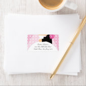 Roze Bloemenbruid & bruidegom retour adreslabel Etiket (Insitu)