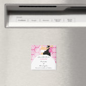 Roze Bloemenbruid & bruidegom Save The Date Magnet (Insitu (Vaatwasser))